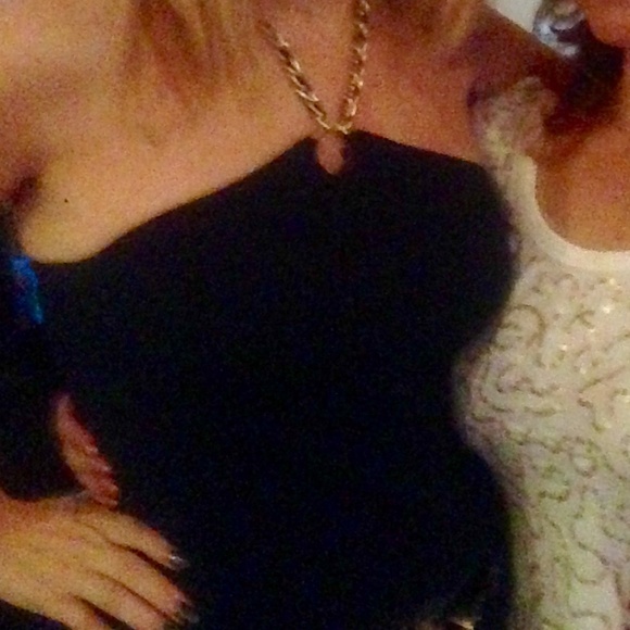 Jones New York Signature Womens Halter Top L Stretchy Keyhole Front w/gold chain - Picture 6 of 6